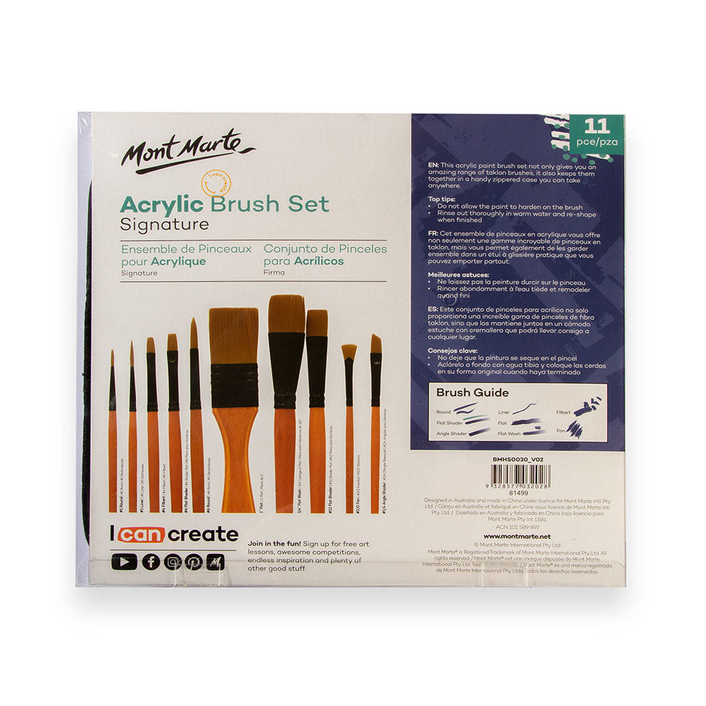 Acrylic Taklon Brush Set Wallet Signature 11pc